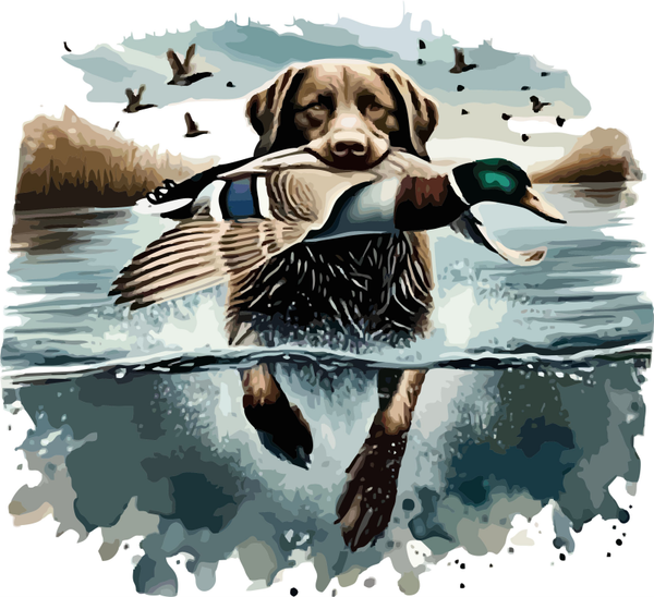 TR034 Dog with duck