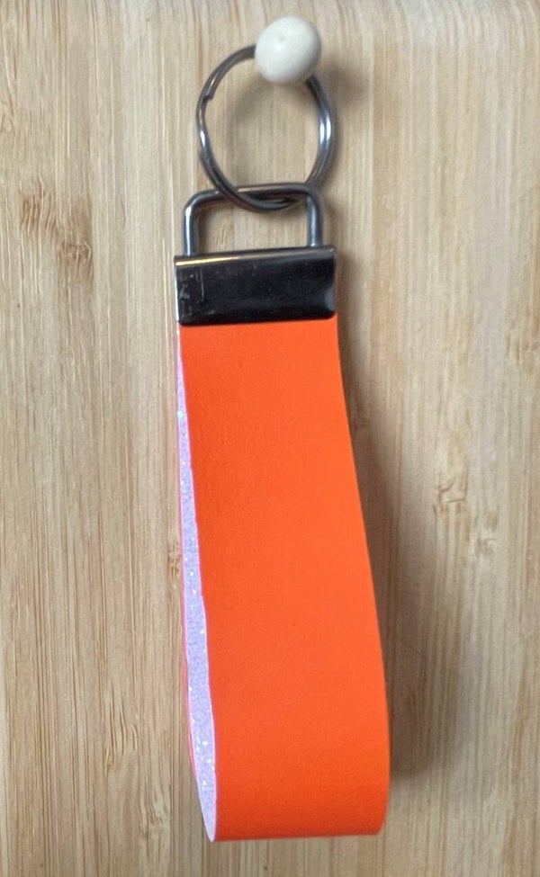 Oranje met wit glitter - wristlet (small)