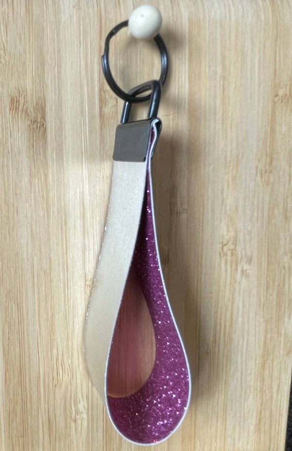 Zilver / roze glitter - wristlet (small)