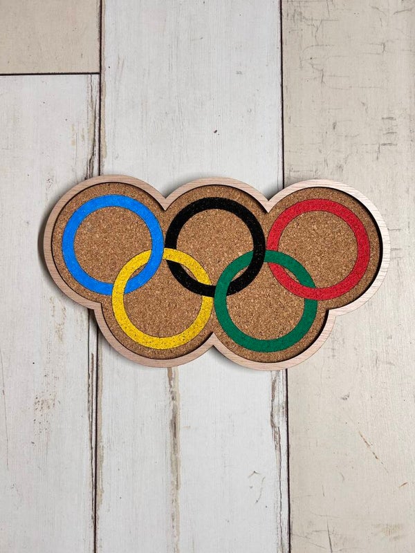 Olympische ringen prikbord - large