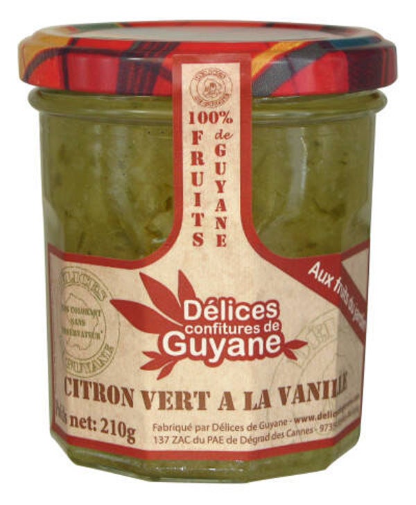 Confiture citron vert à la vanille 210g Délices de Guyane