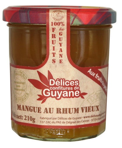 Confiture mangue au rhum vieux 210g Délices de Guyane