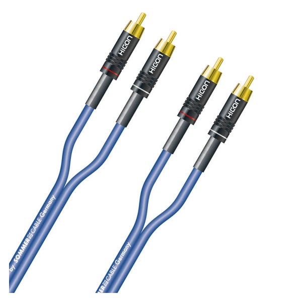 Cable, SC-Onyx, 1 x 0,25 mm²,  RCA / RCA, HICON (3 mètres) BLEU