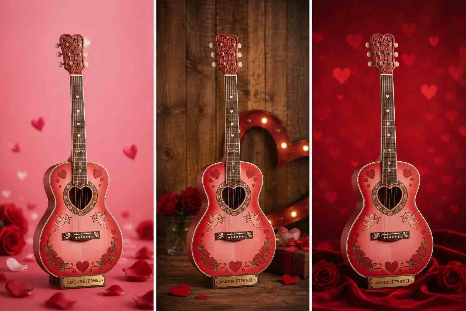 Guitare Miniature - I Love YOU - Édition Cœurs & Romance