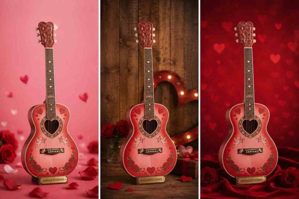 Guitare Miniature - I Love YOU - Édition Cœurs & Romance