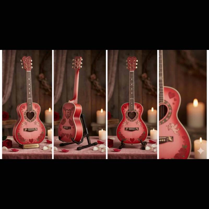 Guitare Miniature - I Love YOU - Édition Cœurs & Romance