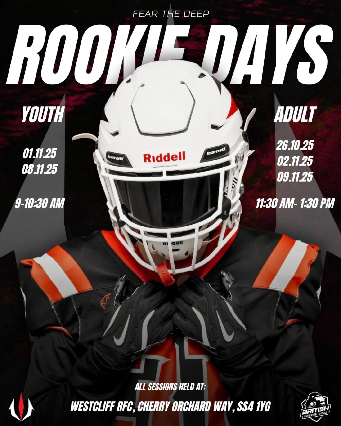 American football recruitment in Essex - Join the Essex Tridents now