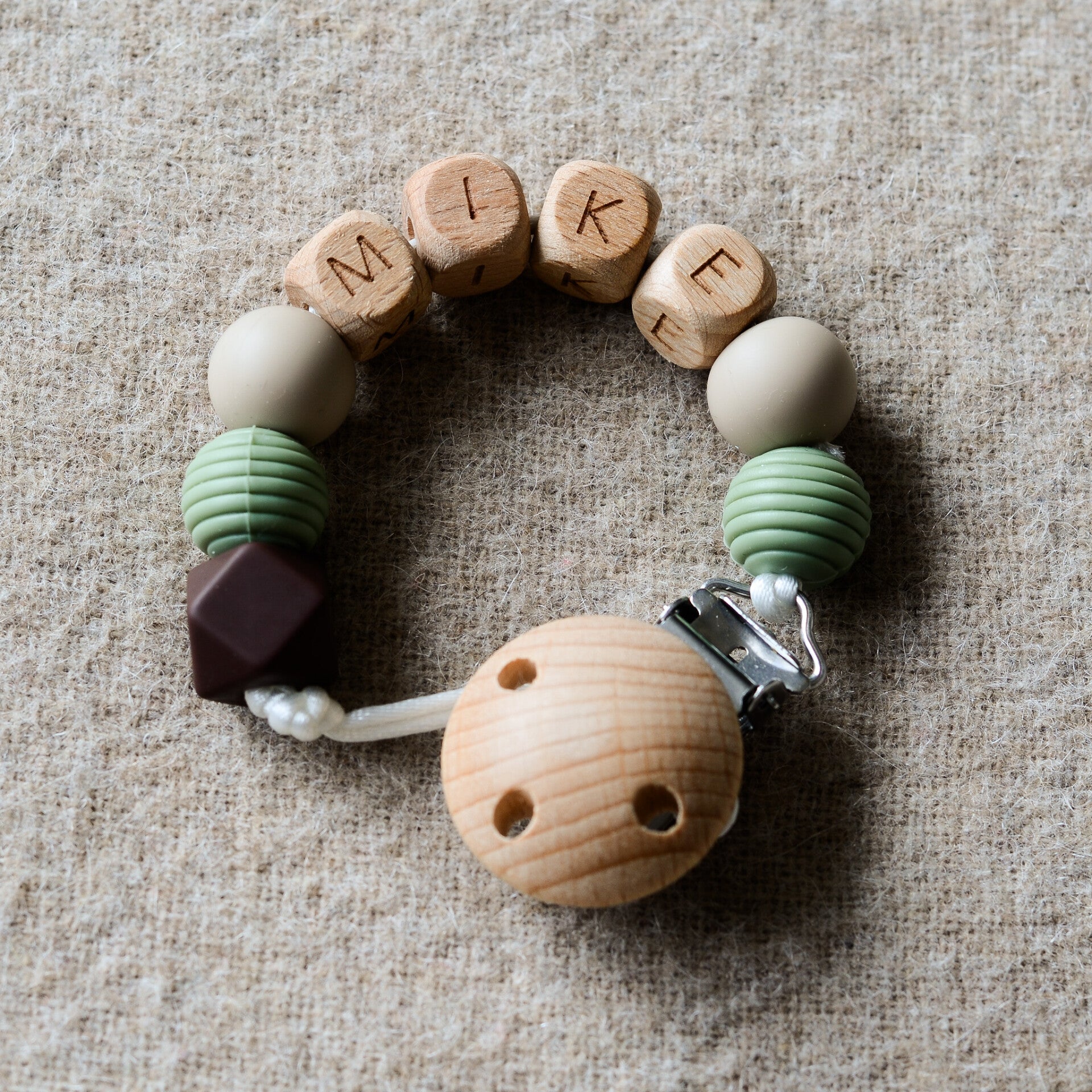 Speenkoord met naam - Bruin