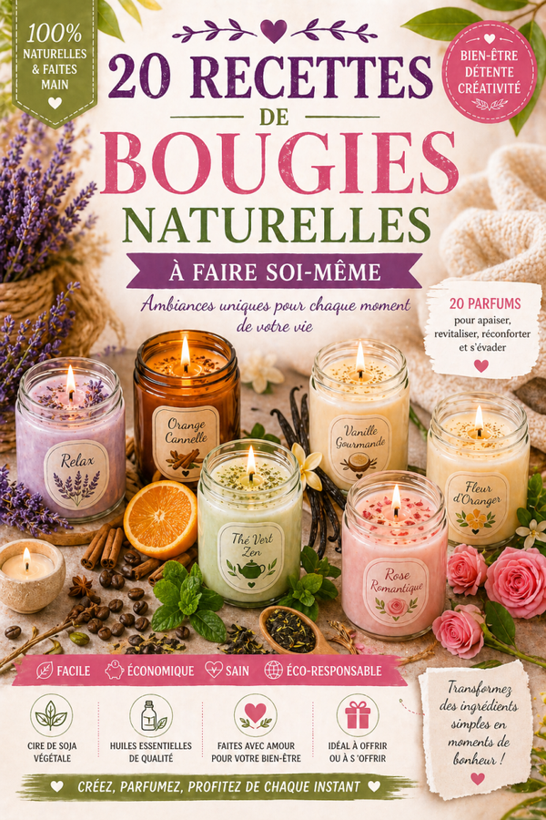 20 Recettes de Bougies Naturelles à Faire Soi-Même – E-book Bien-Être DIY