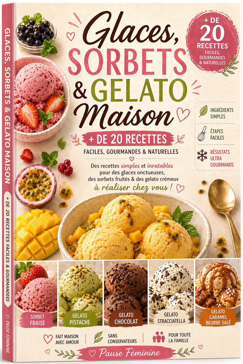 Glaces, Sorbets & Gelato Maison – +20 Recettes Faciles & Gourmandes (PDF)