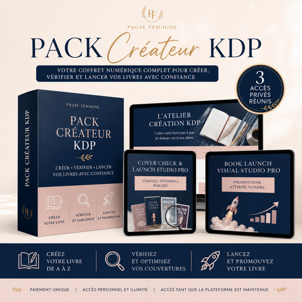 Pack Créateur KDP – Créez, vérifiez et présentez vos livres