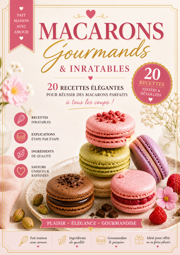 Macarons Gourmands & Inratables – 20 Recettes + Méthode Pas à Pas (Ebook PDF)