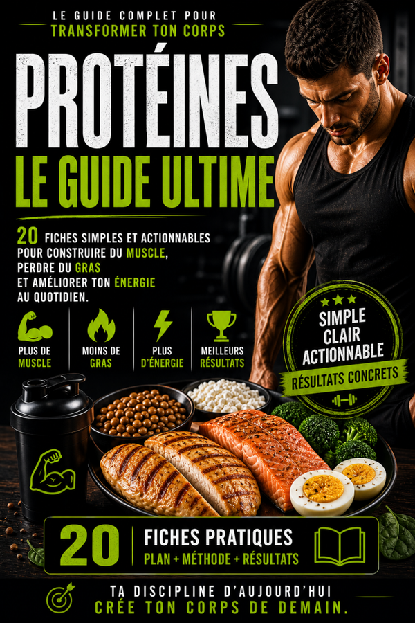 PROTÉINES – Le Guide Ultime | 20 fiches simples pour transformer ton corps & ton énergie (PDF numérique)