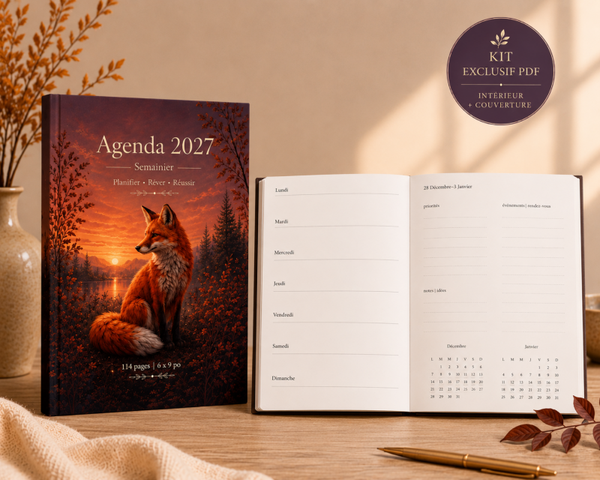 001 Kit exclusif Agenda 2027 – Renard – Intérieur et couverture PDF