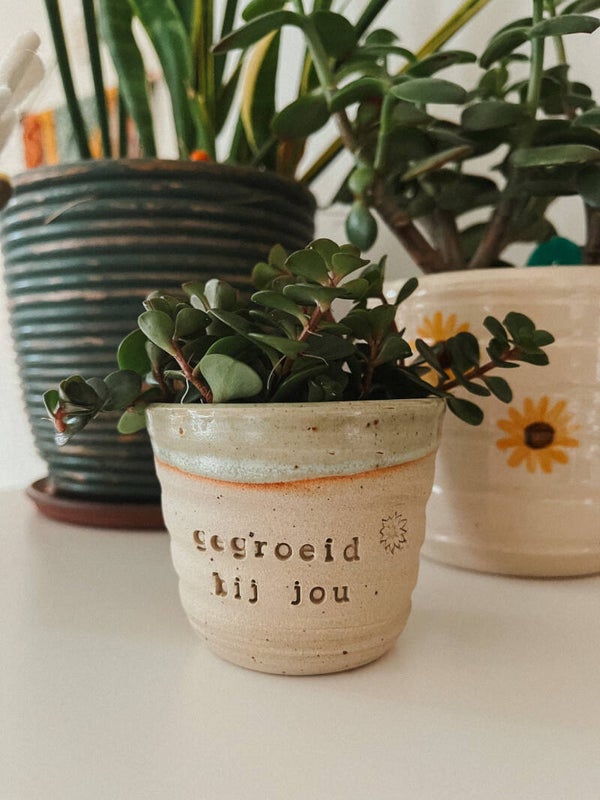 Bloempotje "gegroeid bij jou"