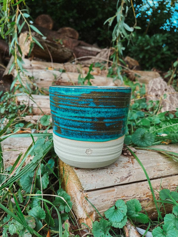 bloempot blauw