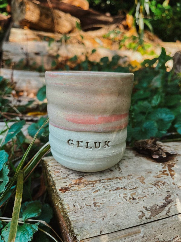kopje creamy roze - geluk