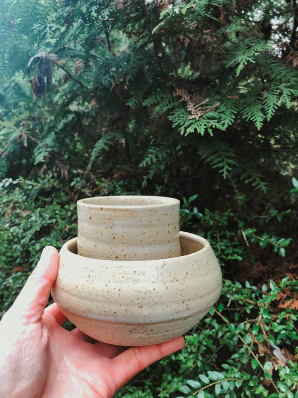 ontbijtset spikkel cream