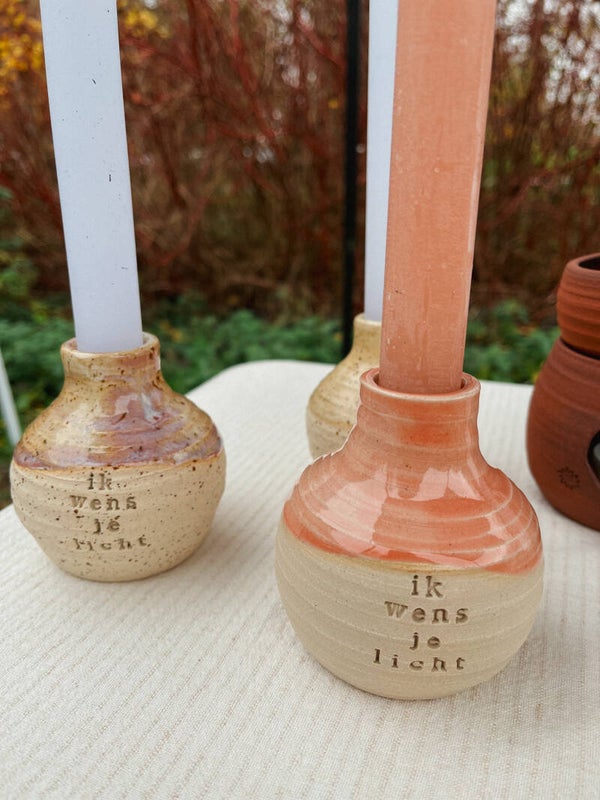 “Ik wens je licht” kaarshouder - op bestelling