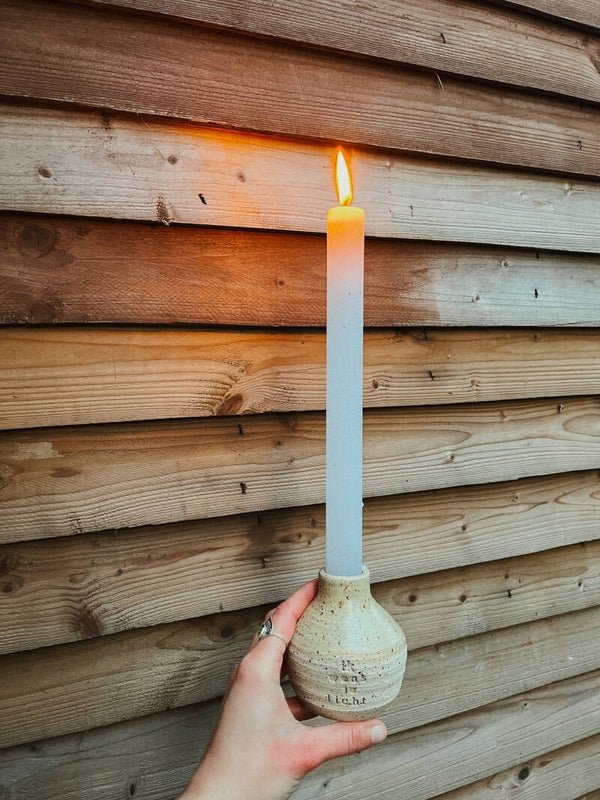 kaarshouder / vaasje "Ik wens je licht"