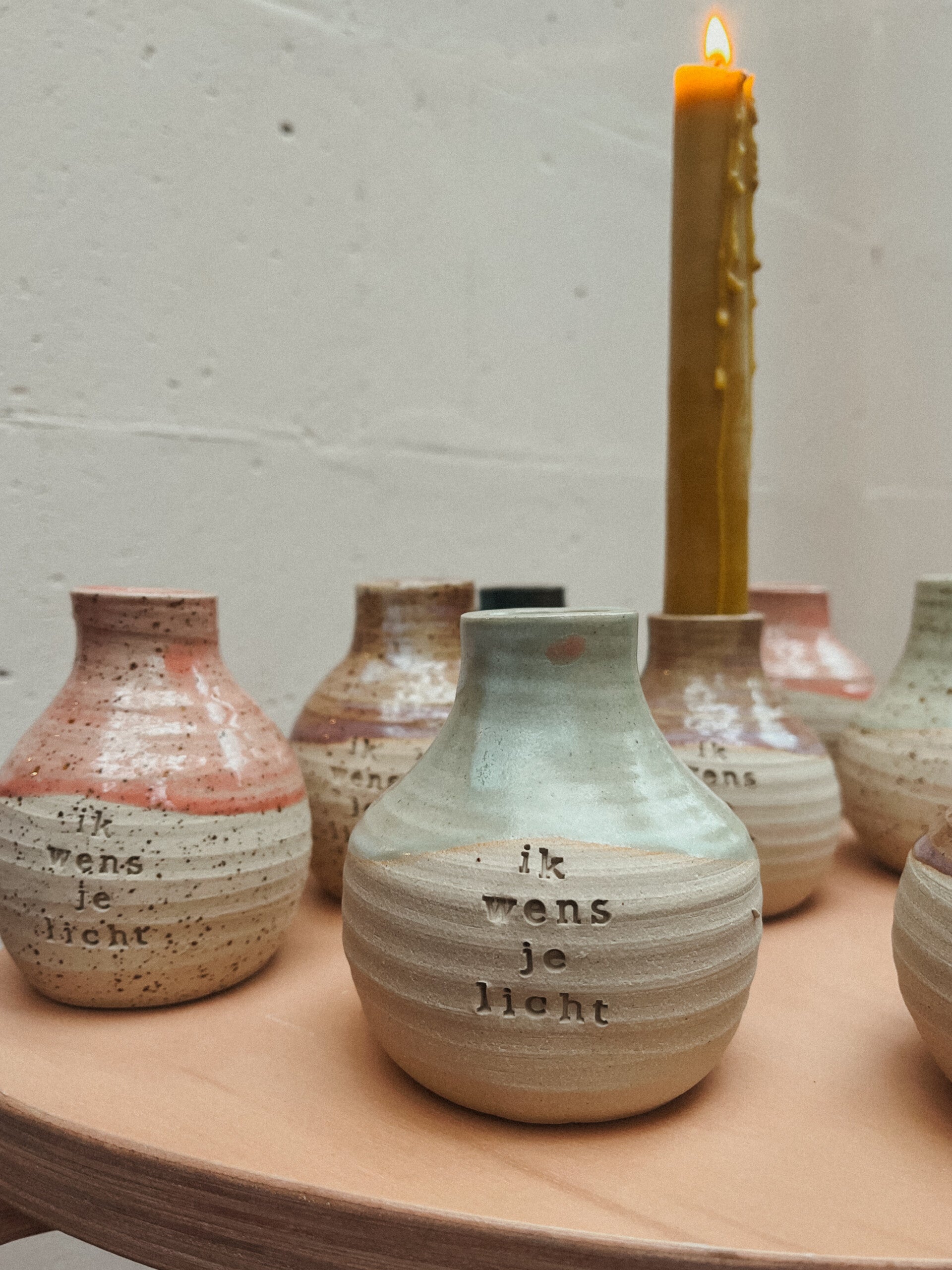 Ik wens je licht - kaarshouder licht groen