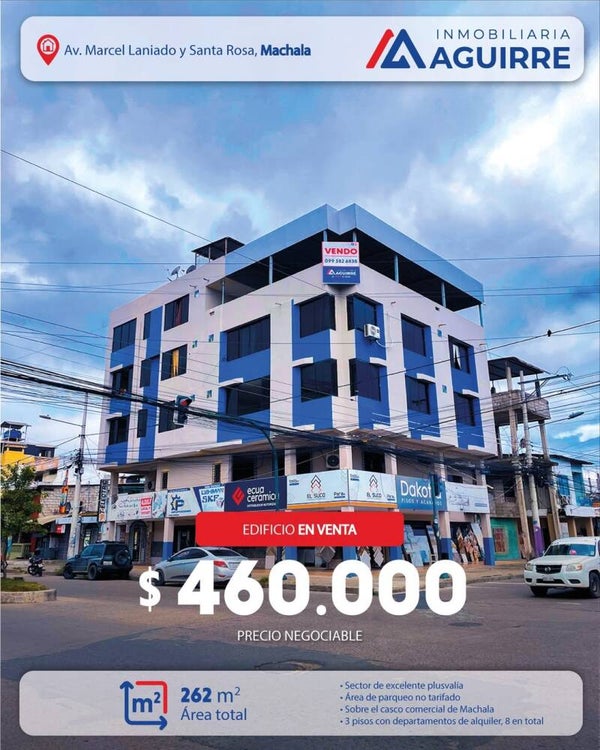Edificio rentero esquinero en venta en Machala.