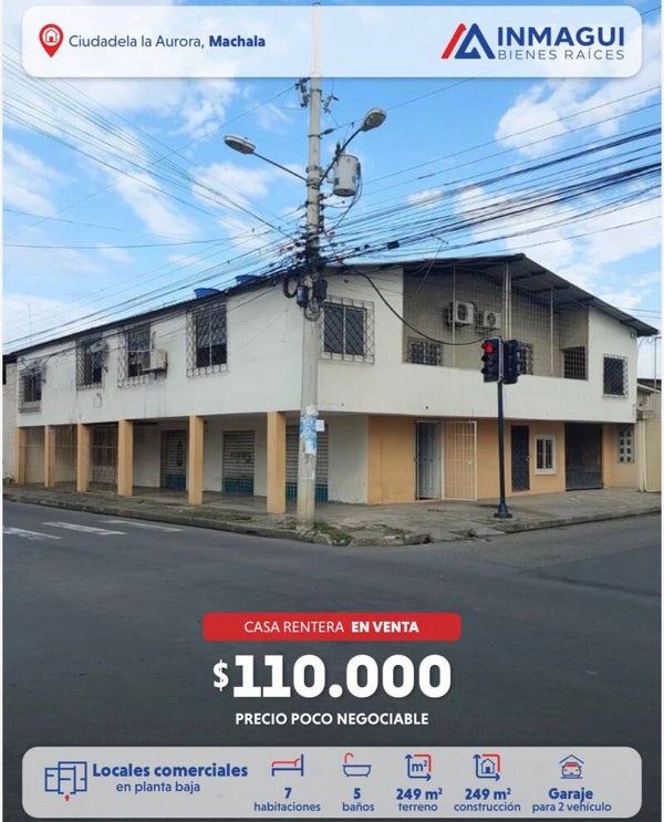 Casa rentera en venta, en La Aurora, Machala