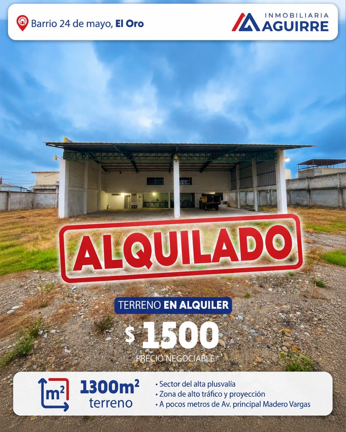 Terreno con galpón En Alquiler