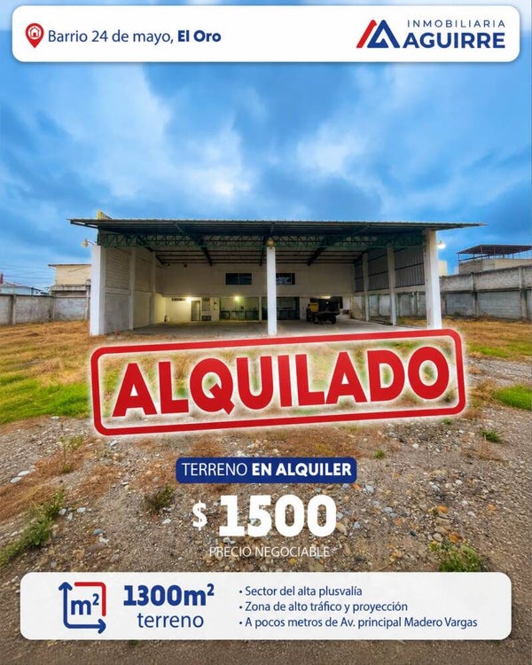 Terreno con galpón En Alquiler