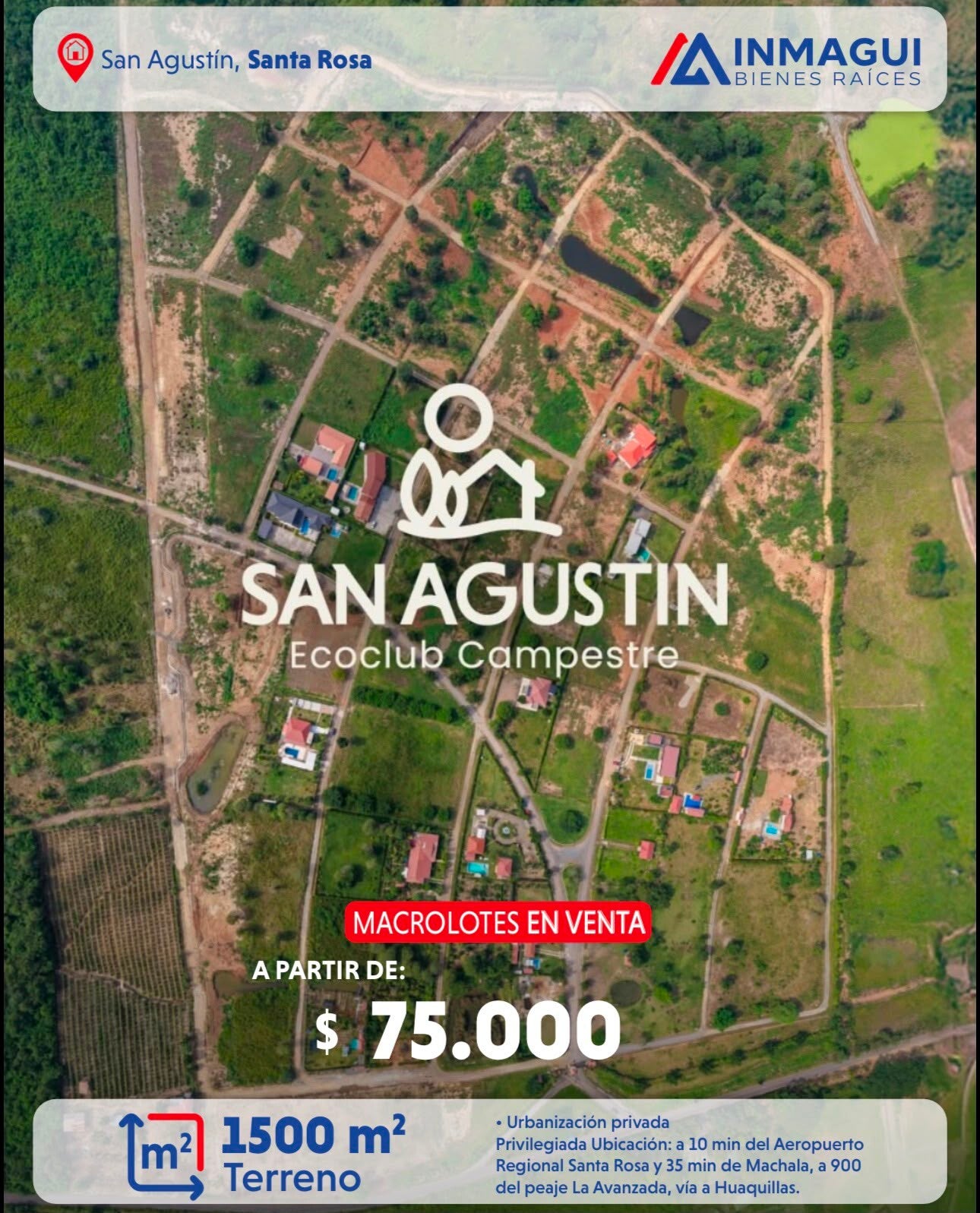 En venta macrolotes desde 1.500 m² en Ecoclub San Agustín