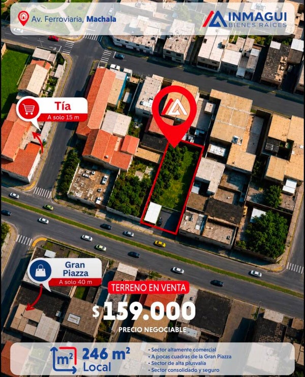 EN VENTA: Terreno en sector Av. Ferroviaria, Machala