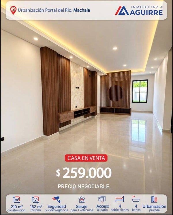 Casa en Venta: Urbanizacion Portal del Rio, Machala