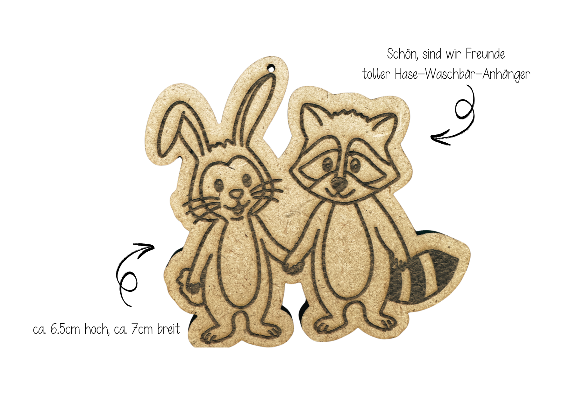 Anhänger: Hase und Waschbär