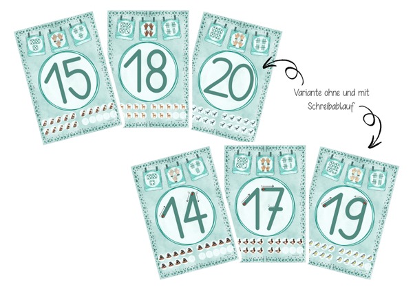 Zahlenplakate mint: 13-20