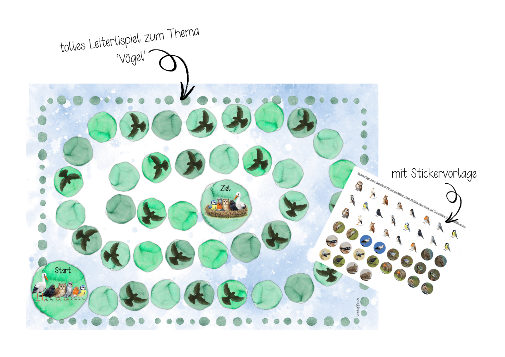 Leiterlispiel - Vogelnamen (im Vogel - Sparpaket enthalten)