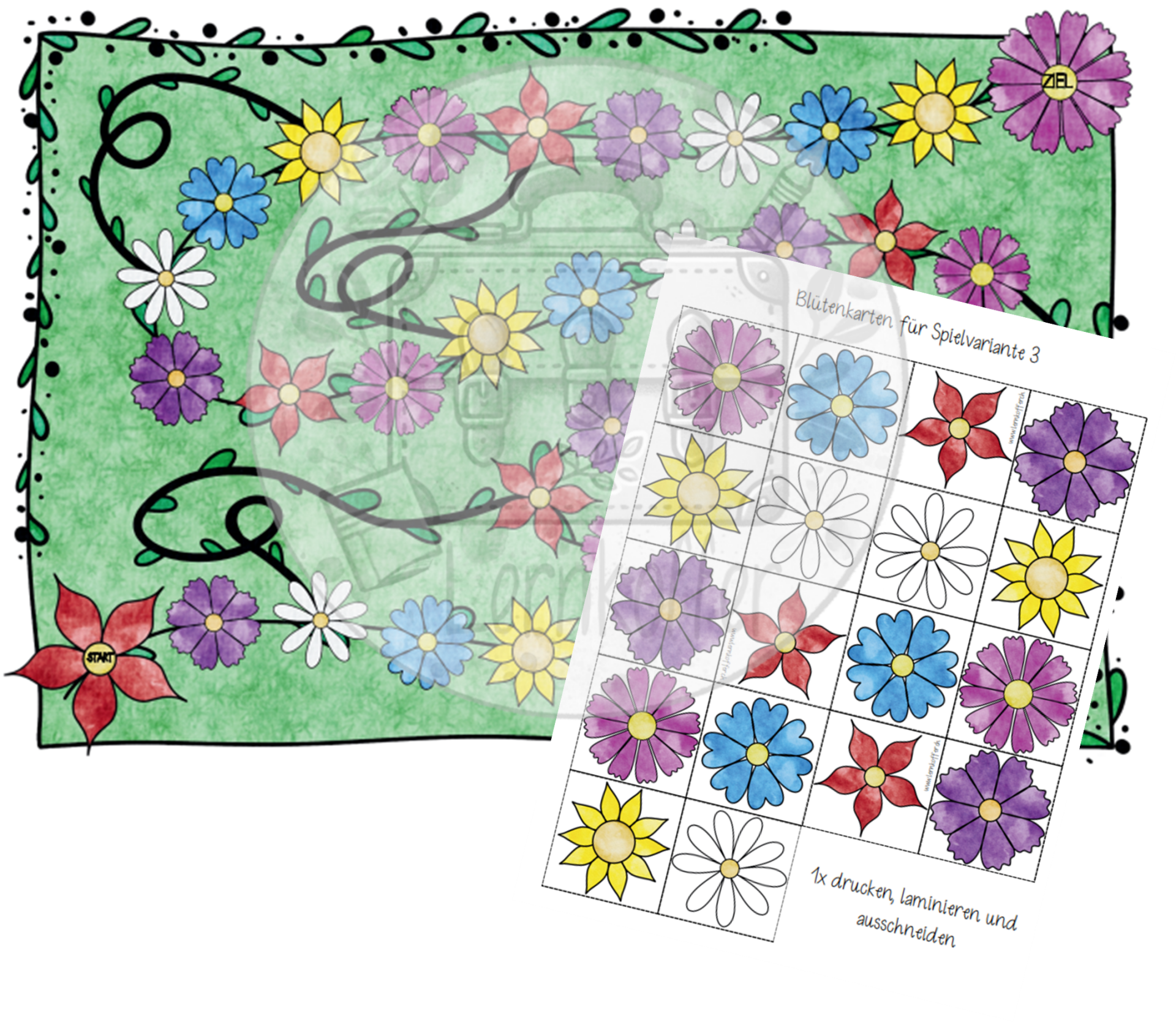 Leiterlispiel - Blumen