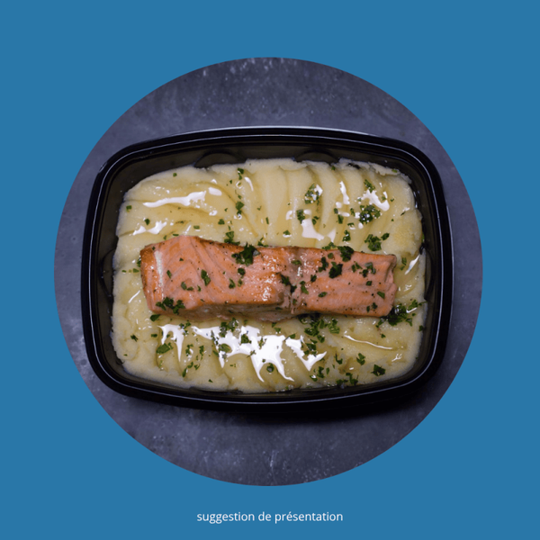 Saumon label rouge et purée au sel fumé des Salish