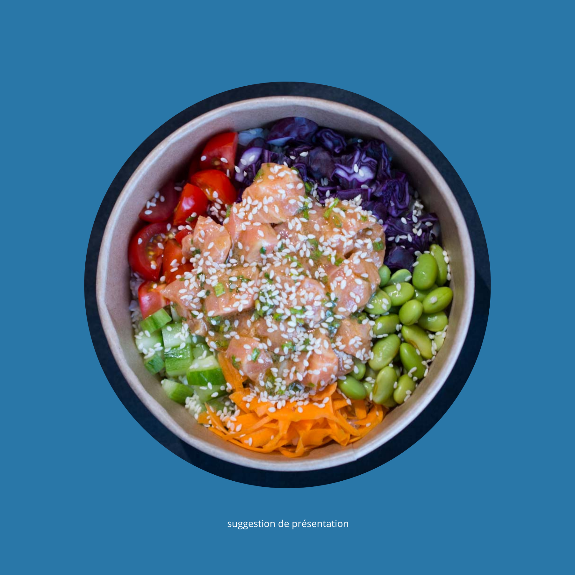 Poké Bowl saumon mariné ou saumon mariné piquant
