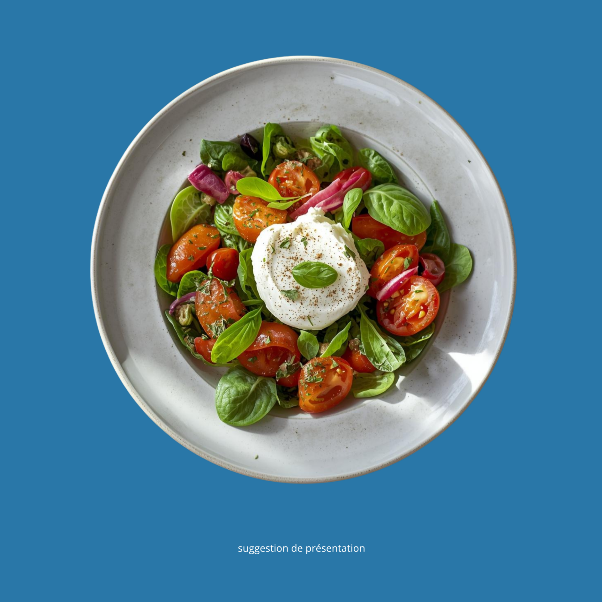 Salade burrata et tomate