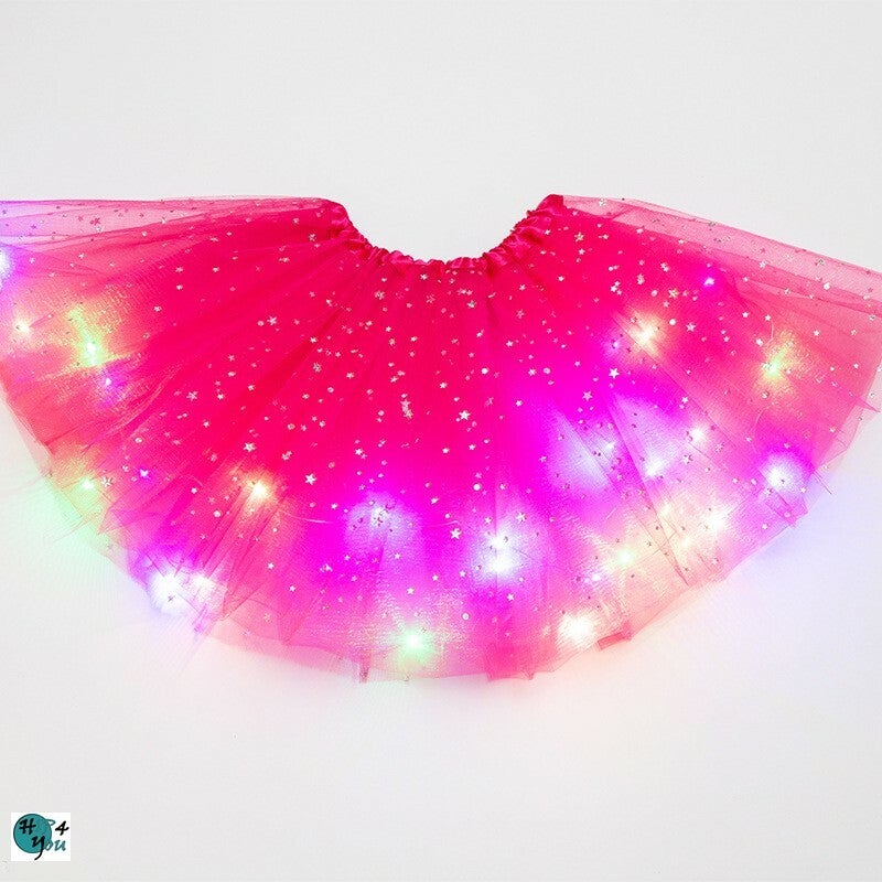 Magische LED Tutu "Fel roze"