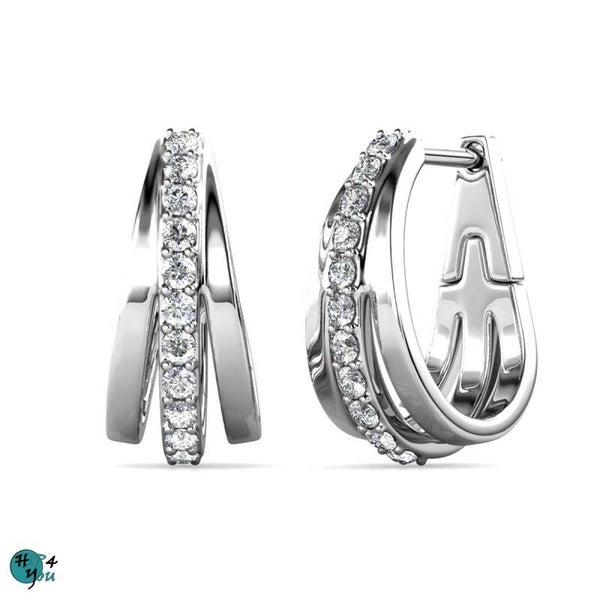 Special hoepel oorbellen - Zilver en kristal