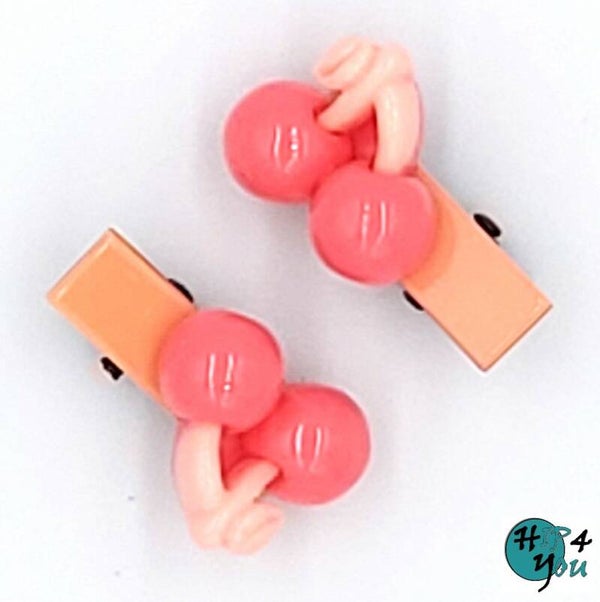 Haarmode: Kinder duckklem met licht roze kers
