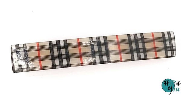 Haarmode: Patent speld 8,5cm geruit