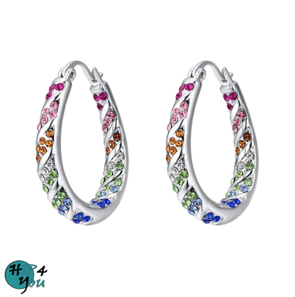 Davina oorbellen - Zilver en kristal