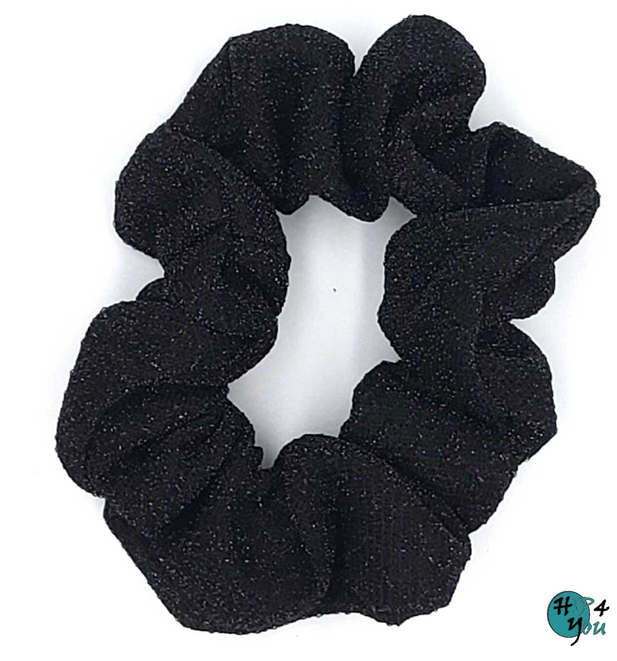 Haarmode: Scrunchie zwart glitterstof