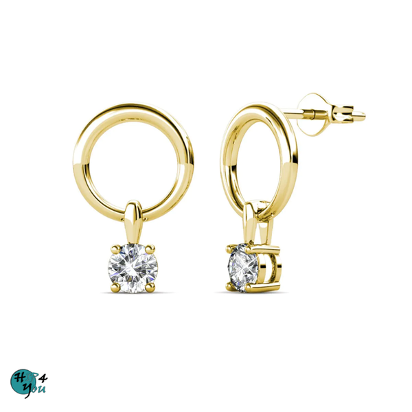 Octavia oorbellen - Goud en kristal