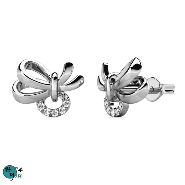 Posie oorbellen - Zilver en kristal