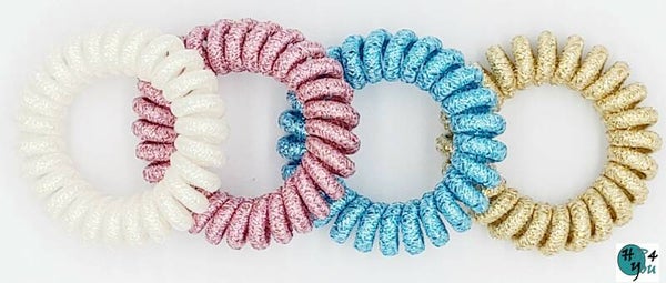 Haarmode: Haarelastiek stoffen kabel glitter assortiment