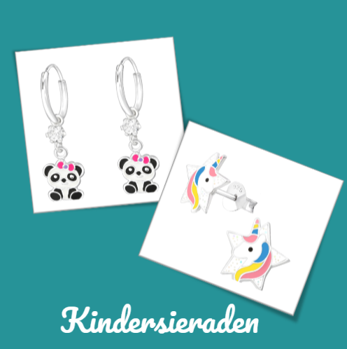 Kinderoorbellen in 925 sterling zilver, super grote collectie.