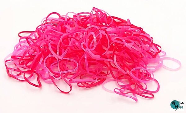 Haarmode: Rasta elastiekjes roze assorti